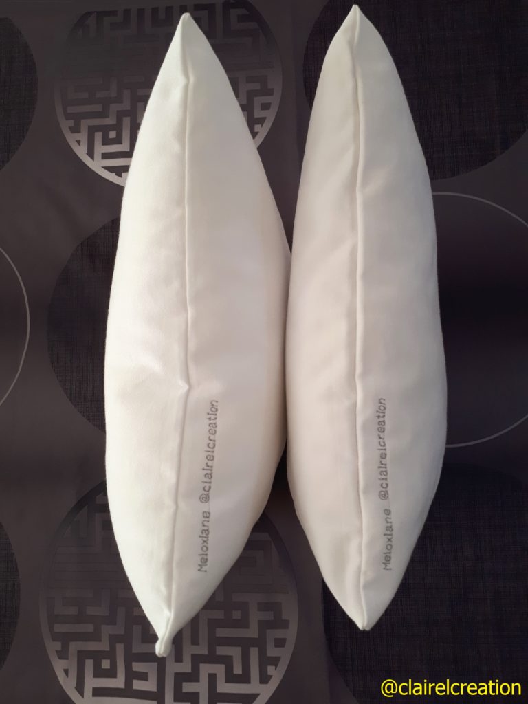 Test de lavage coussin rembourrage fibre synthétique vs coton bio Claire L. Création