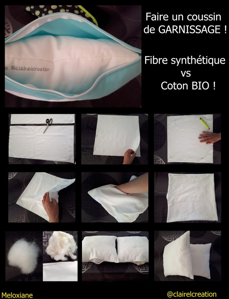 Faire un coussin de garnissage : fibre synthétique vs coton bio !